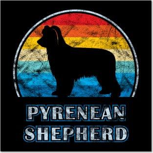 Pyrenean Shepherd Vintage Design Dog Posters and Art